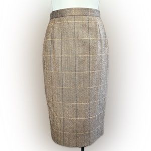 VALENTINO Vintage Brown Wool Pencil Skirt